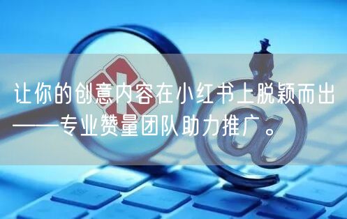 让你的创意内容在小红书上脱颖而出——专业赞量团队助力推广。