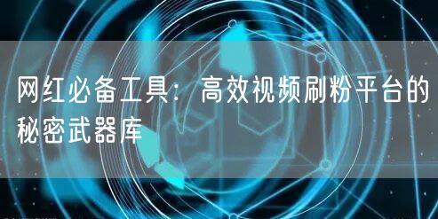 网红必备工具：高效视频刷粉平台的秘密武器库